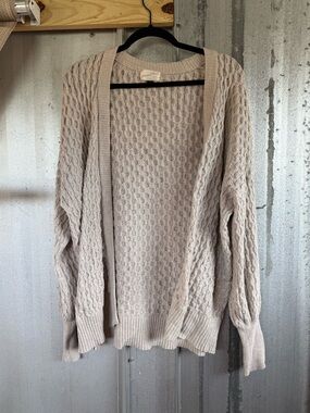 Universal Thread Chunky Knit Open Cardigan in Light Taupe